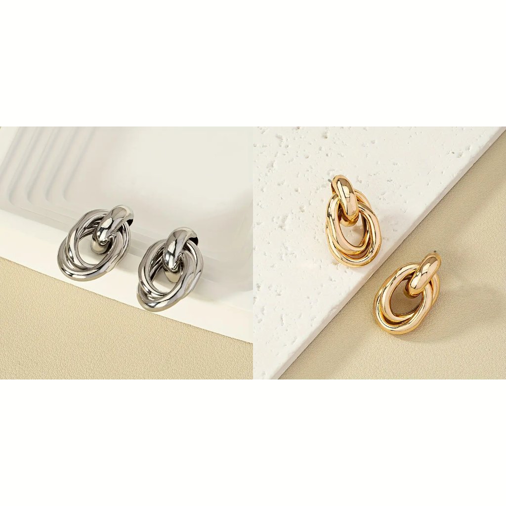 Wicked Silk Elegant Classy Chic Gold Or Silver Chain Linked Earrings